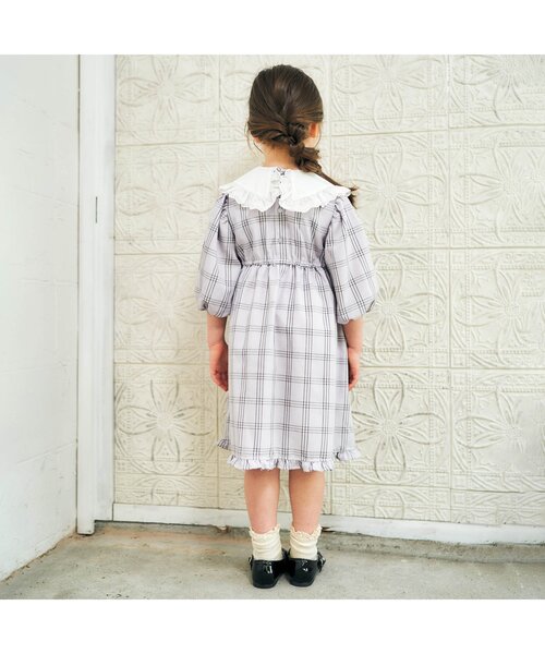 「apres les cours」 「KIDS」半袖ワンピース 130 ブラック キッズ_画像3