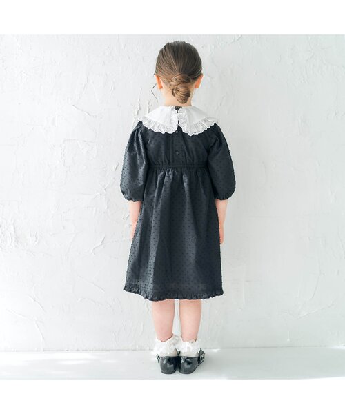 「apres les cours」 「KIDS」半袖ワンピース 130 ブラック キッズ_画像5