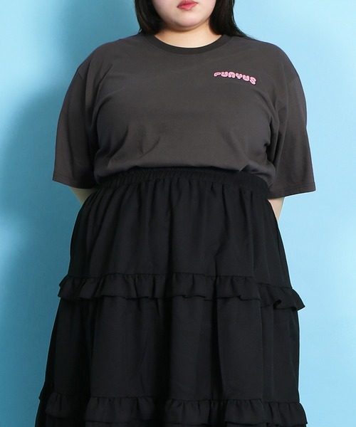 「PUNYUS」 半袖Tシャツ 3 スミクロ レディース_画像3