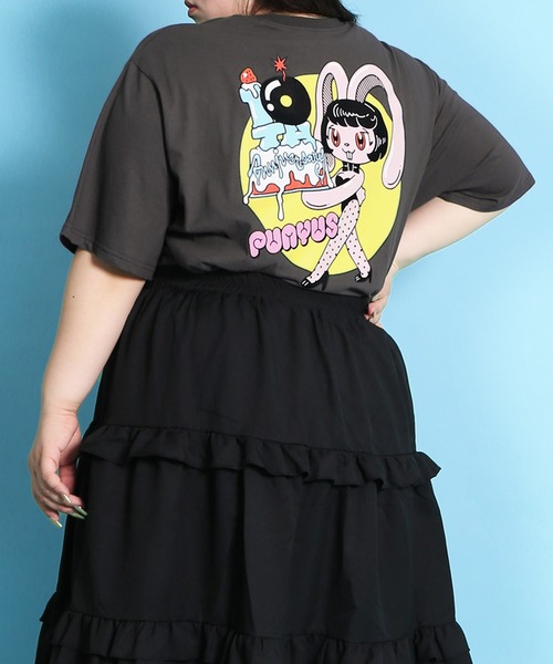 「PUNYUS」 半袖Tシャツ 3 スミクロ レディース_画像5