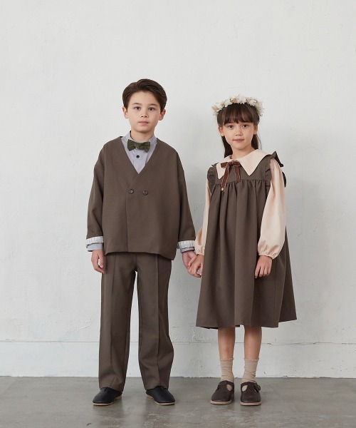 「riziere」 「KIDS」ノースリーブワンピース 100 ネイビー キッズ_画像3