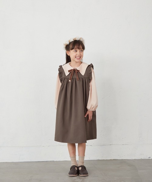 「riziere」 「KIDS」ノースリーブワンピース 100 ネイビー キッズ_画像6