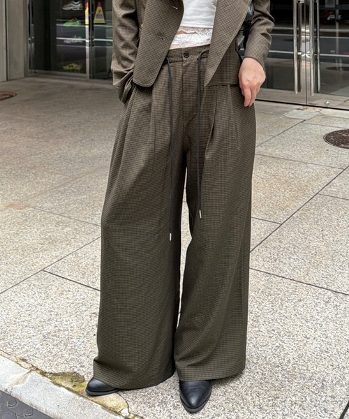 Ray Cassin（レイカズン） ワイドパンツ スラックス パンツ 「ライン