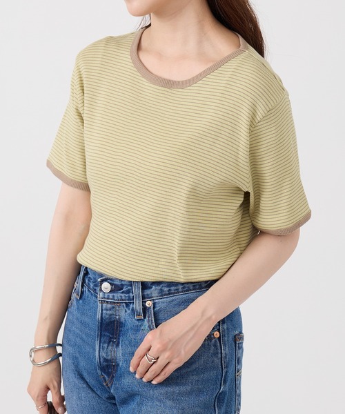 「Healthknit」 半袖Tシャツ FREE ライトベージュ レディース_画像9