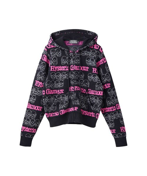 HYSTERIC GLAMOUR（ヒステリックグラマー） パーカー SKULL STRIPE柄 