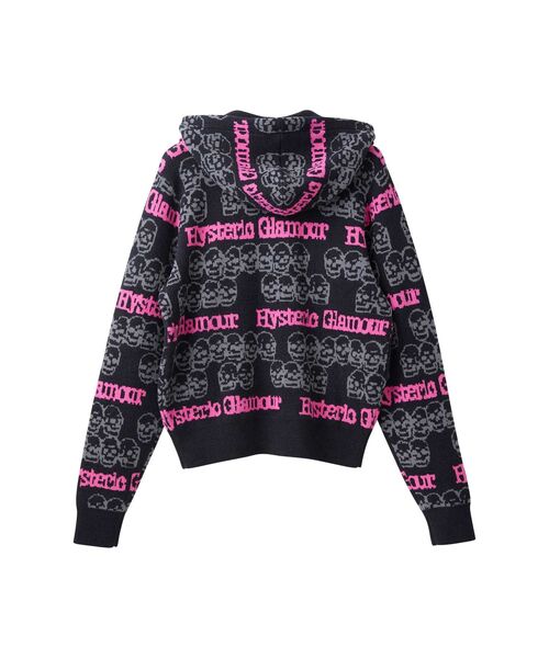 HYSTERIC GLAMOUR 総柄パーカー M HYSTERIC GLAMOUR（ヒステリックグラマー） パーカー SKULL STRIPE柄