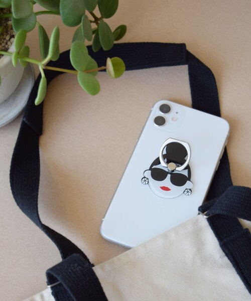 ファッションなデザイン モバイルアクセサリー 〈HAPPY FACE ハッピーフェイス〉Smartphone Ring AH風 MM風