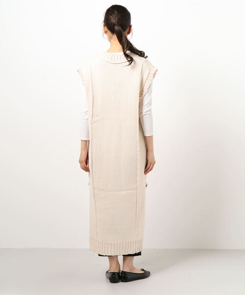 KOBE LETTUCE（神戸レタス） ベスト ジレ ダメージ加工Vネックロング