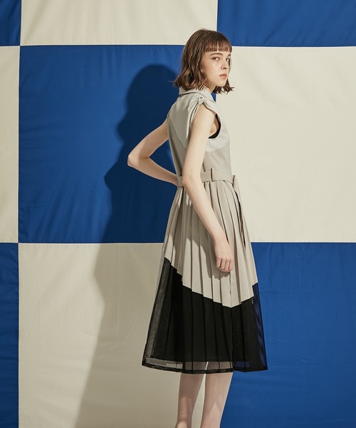 UNITED TOKYO ブロッキングメッシュワンピース UNITED TOKYO ワンピース ブロッキングメッシュワンピース