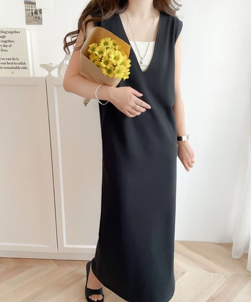 ワンピース 1枚でサマになる主役級。Vネックロングジャンパースカート | classicalelf | 09