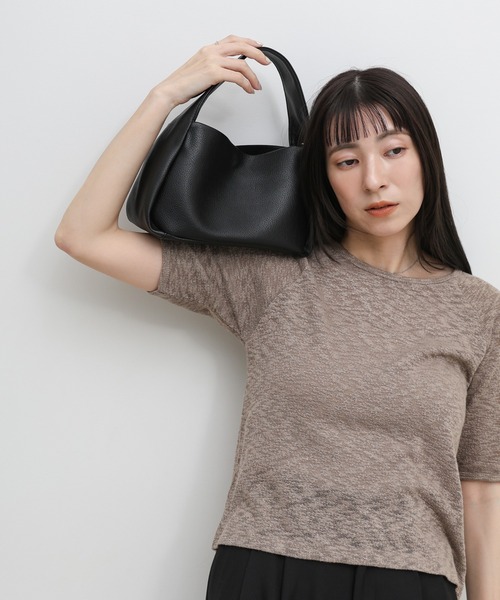 ハンドバッグ 「ZOZO限定」フェイクレザーワイドハンドルバッグ