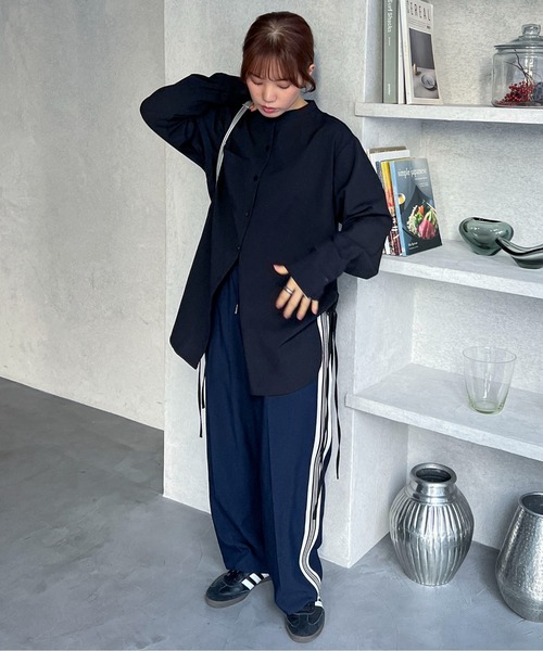 feepur（フェピュール） シャツ ブラウス サイドリボンノーカラー