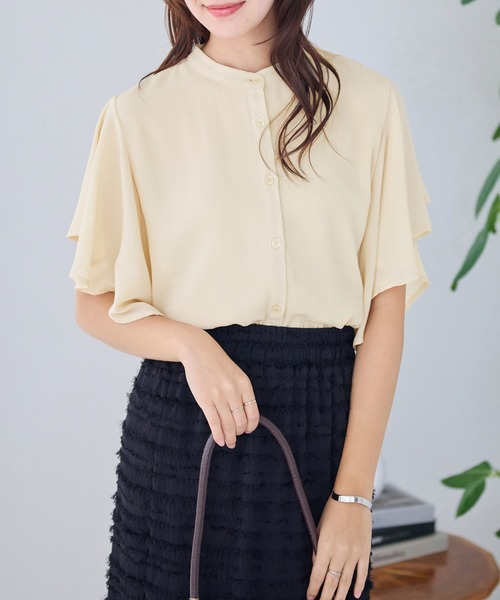 ☆rinrinparts再開延期さま専用☆アーバンリサーチ楊柳シフォンブラウス alotta（アロッタ） ブラウス シャツ 楊柳シフォンバンドカラー