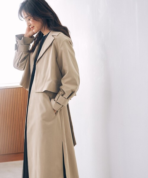 GRACE Class◇バックスキン/トレンチコート/38/羊革/NVY/2536 4053-0