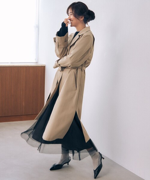 COACH◇トレンチコート/XS/コットン/NVY/F21800 中古・古着通販】COACH