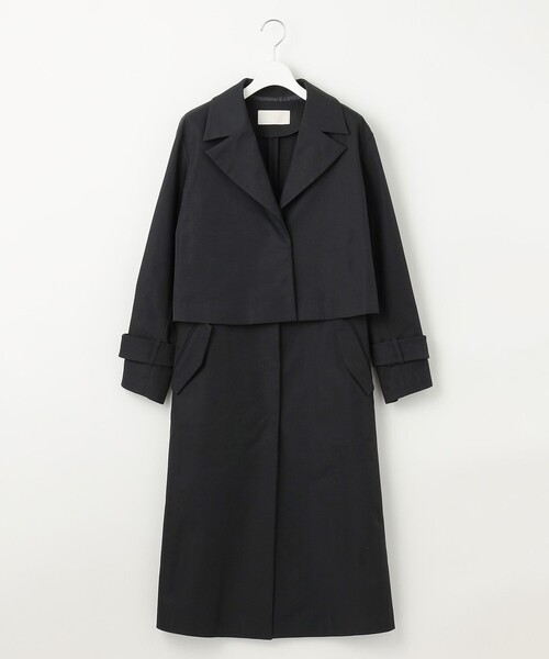 AMERI◇トレンチコート/FREE/ポリエステル/ベージュ/無地/01010750040