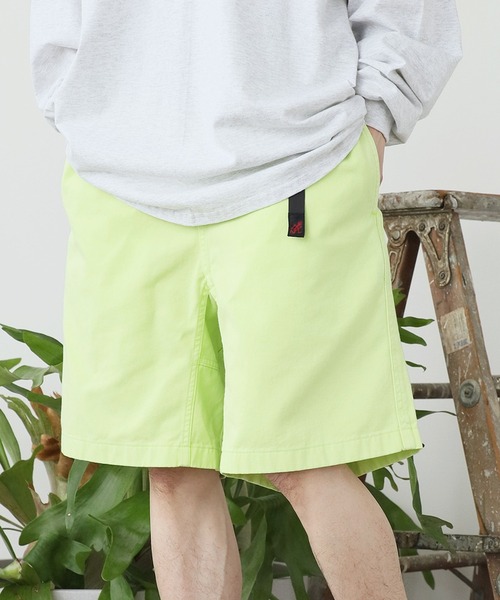 グラミッチ　ショートパンツ/イエローグリーン Gramicci（グラミチ） パンツ G-SHORT PIGMENT DYE Gショーツ