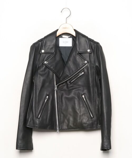 SLOBE IENA」 レザーブルゾン 38 ブラック レディース : 82447270 
