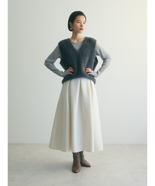 ジャガードスカート(グレー) armonia（ファッション） スカート armonia.ジャガードタックス