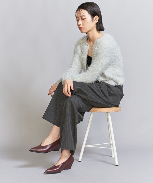UNITED ARROWS ブラック ウェッジソールパンプス