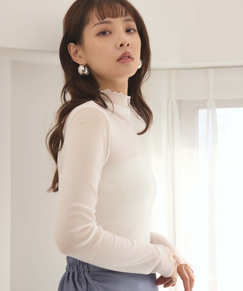 fifth tシャツ シアーハイネックプルオーバー レディース