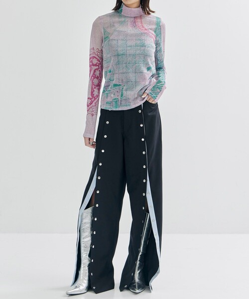 tシャツ 「YOHEI OHNO/ヨウヘイオオノ」Graphic Glitter Top/グラフィックグリッタートップス レディース YOHEI OHNO tシャツ 「YOHEI OHNO/ヨウヘイオオノ」Graphic