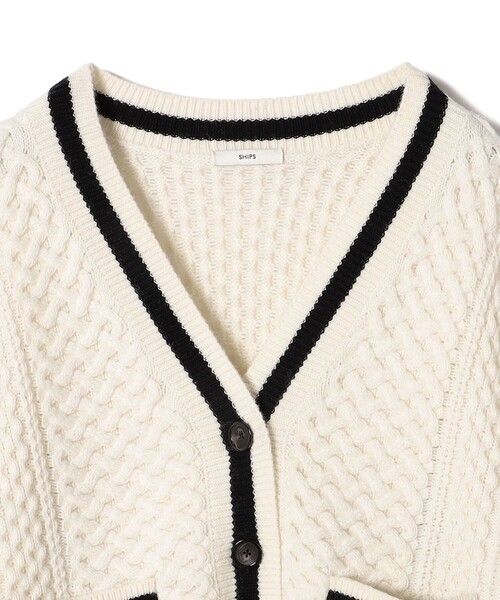 SHIPS（シップス） カーディガン 「WEB限定」袖 フリル チルデン