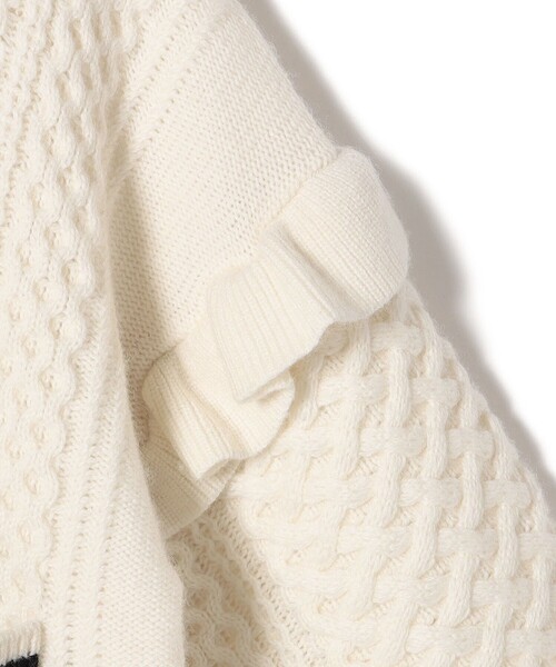 SHIPS（シップス） カーディガン 「WEB限定」袖 フリル チルデン