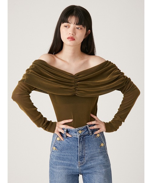LILY BROWN tシャツ 「LILY Lingerie」カップインオフショルダー