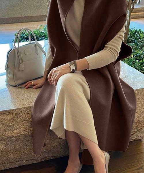 ベスト ジレ ロング丈ジレ レディース