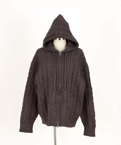 ankoROCK フルジップパーカー ダブルダーツドレープアームオーバーサイズスウェットジップアップ