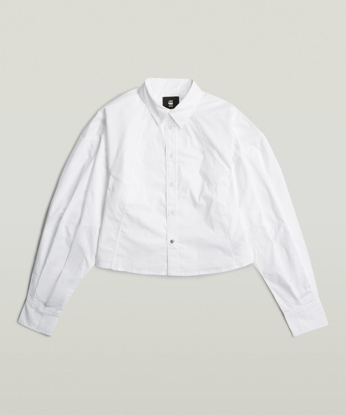 ブラウス シャツ MACRO BALLOON SHIRT/クロップドバルーンスリーブシャツ/オーバーサイズシャツ レディース G-STAR RAW ブラウス シャツ MACRO BALLOON SHIRT/クロップド