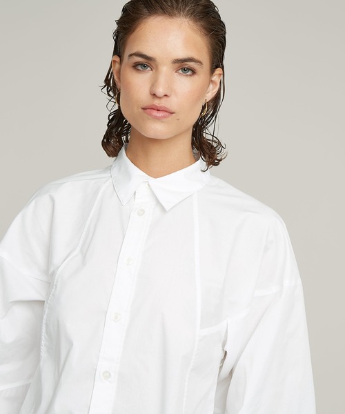 ブラウス シャツ MACRO BALLOON SHIRT/クロップドバルーンスリーブシャツ/オーバーサイズシャツ レディース G-STAR RAW ブラウス シャツ MACRO BALLOON SHIRT/クロップド