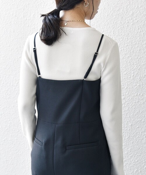 新品✨タグ付き 『SHIPS any』NAVY BLUE セミワイド サロペット SHIPS any サロペット オーバーオール any:「洗濯機可能