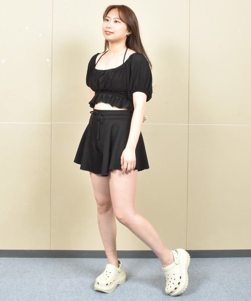 水着 DEFIANCE/ディファイアンス パフスリーブ ３点セット 水着 S25015 レディース