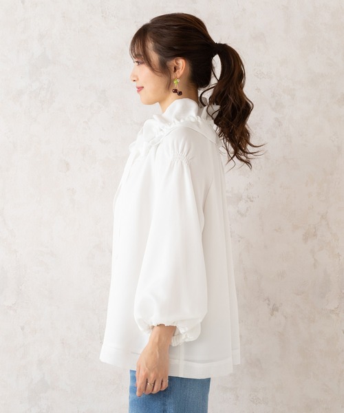 Rose Tiara ブラウス シャツ メッシュリボンブラウス レディース