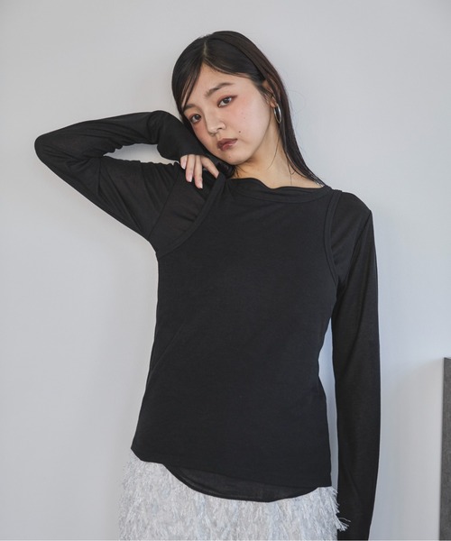 feepur tシャツ タンクレイヤードシアーロンTee レディース