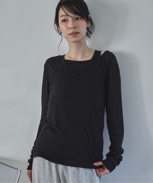 tシャツ タンクレイヤードシアーロンT「セット販売」 レディース feepur tシャツ タンクレイヤードシアーロンTee レディース