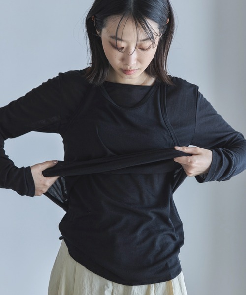 feepur tシャツ タンクレイヤードシアーロンTee レディース
