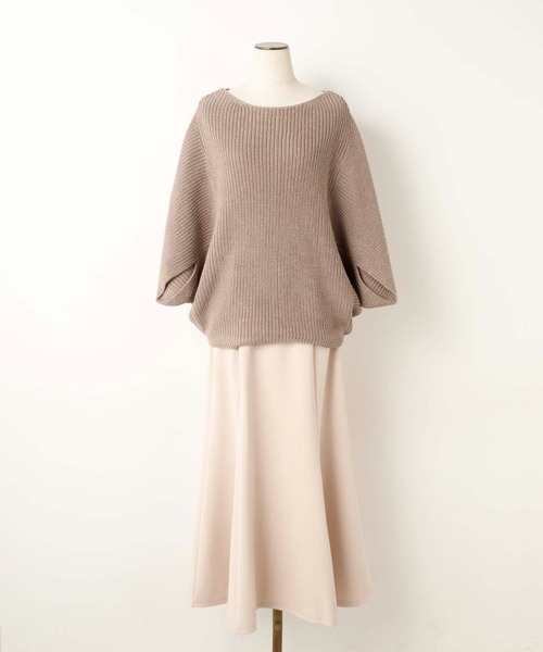「OUVRAGE CLASSE」 ドルマンスリーブニット FREE ベージュ レディース_画像4