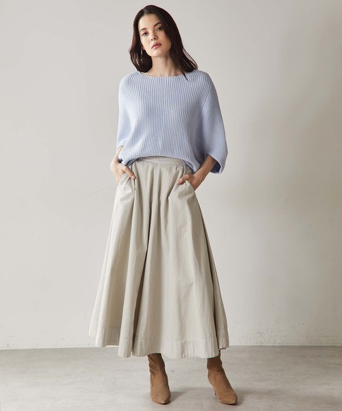 「OUVRAGE CLASSE」 ドルマンスリーブニット FREE ベージュ レディース_画像6