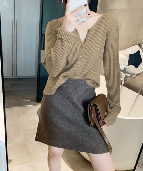 「Amulet」 ニットカーディガン FREE グレー レディース_画像9