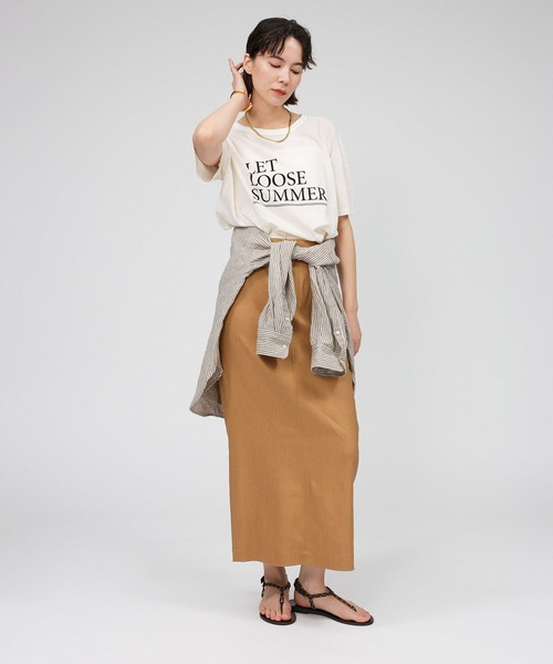 BABYLONEスカート BABYLONE スカート リネンレーヨンストレッチスカート