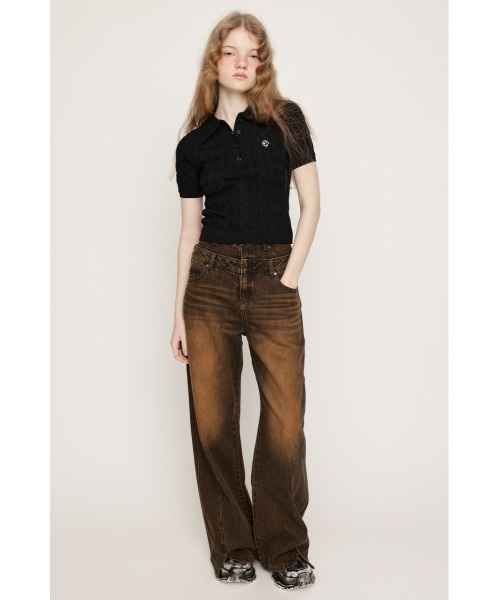 SLY ニット セーター 「再入荷」CABLE POLO KNIT TOPS ケーブル