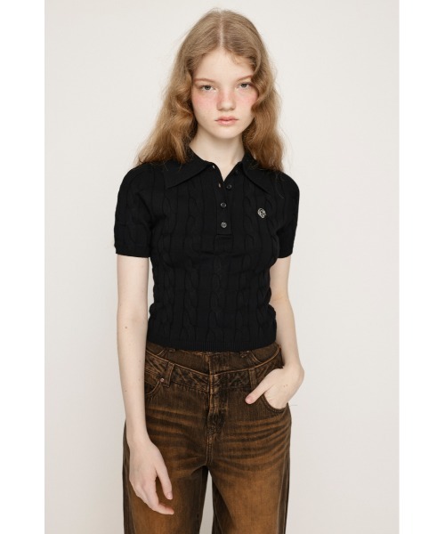 SLY ニット セーター 「再入荷」CABLE POLO KNIT TOPS ケーブル