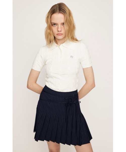 SLY ニット セーター 「再入荷」CABLE POLO KNIT TOPS ケーブル