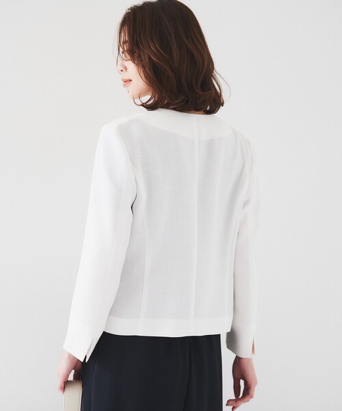 クリスチャンディオール　ノーカラージャケット　オフホワイト Oggiコラボ 2Wayストレッチツイル ノーカラージャケット オフホワイト