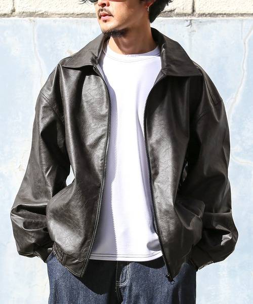 LUXSTYLE（ラグスタイル） 革ジャン ライダース PUレザージップアップ