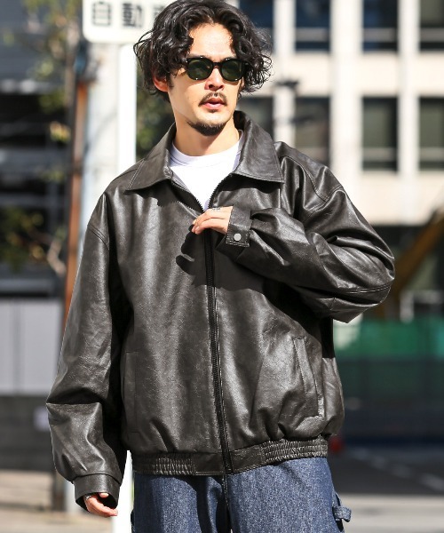 LUXSTYLE（ラグスタイル） 革ジャン ライダース PUレザージップアップ