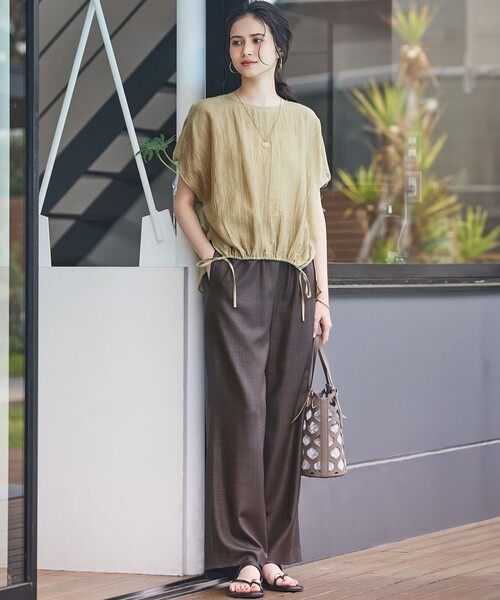 タグ付き◇23区 接触冷感/UVカット ドライスラブストレッチスキッパーブラウス 23区(ニジュウサンク)の【接触冷感/UVカット】ドライスラブ